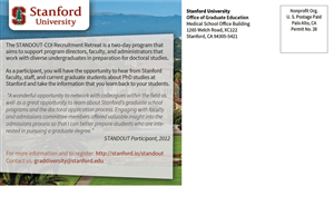 Stanford Diversity Outreach for Doctoral Education | Postkarten-Design von alessandroevge
