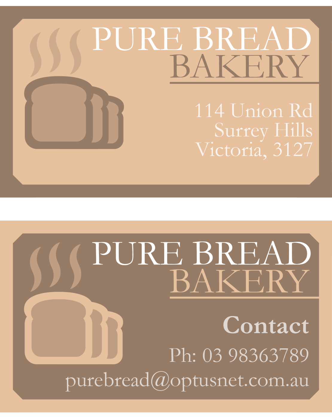 Business Card Design by Xenolicious for pure bread bakery | Design #1214019