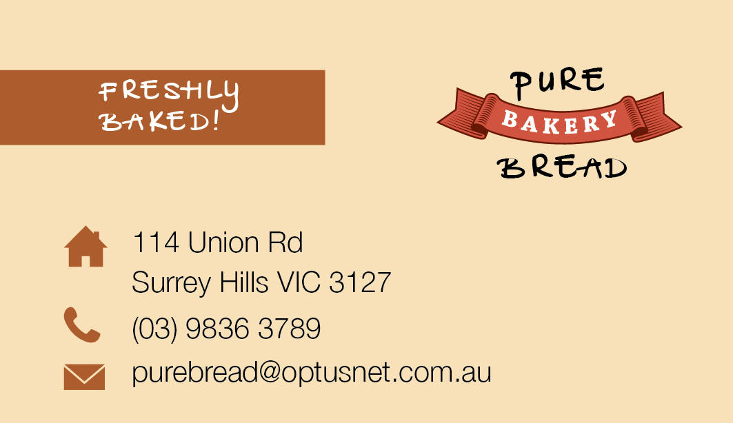 Business Card Design by BeeforBeagle for pure bread bakery | Design #1212820