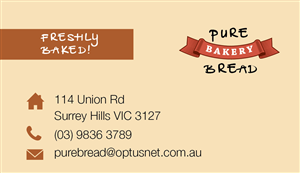 Business Card Design by BeeforBeagle for pure bread bakery | Design: #1212820