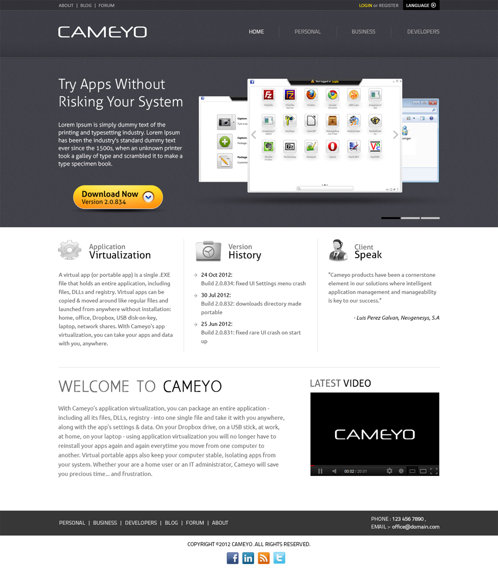 Web Design by Mayank Patel for Cameyo | Design #1217262