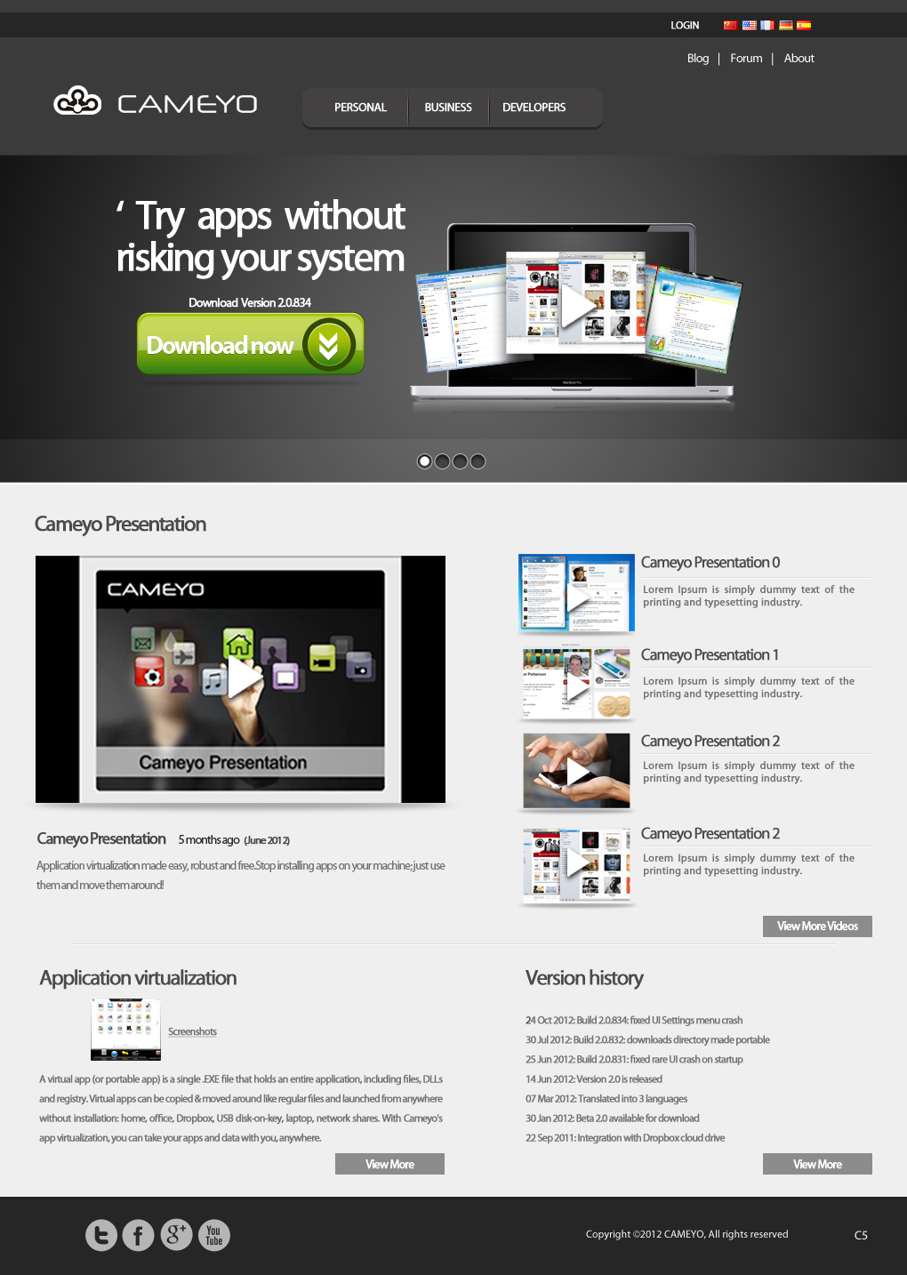 Web Design by pb for Cameyo | Design #1218093