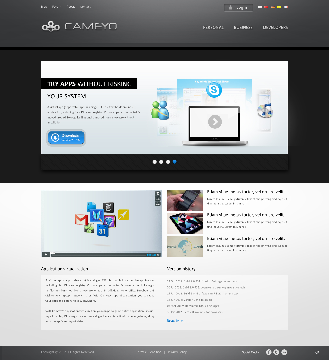 Web Design by pb for Cameyo | Design #1218101