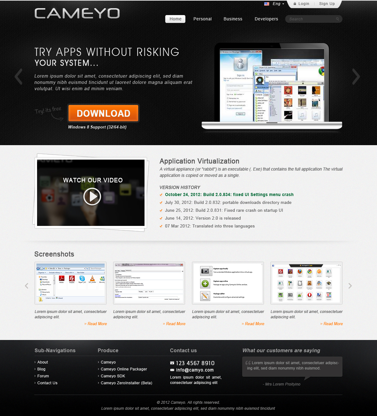 Web Design by gtswebplus for Cameyo | Design #1217704