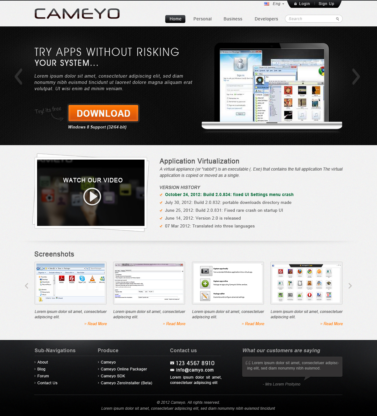 Web Design by gtswebplus for Cameyo | Design #1217712