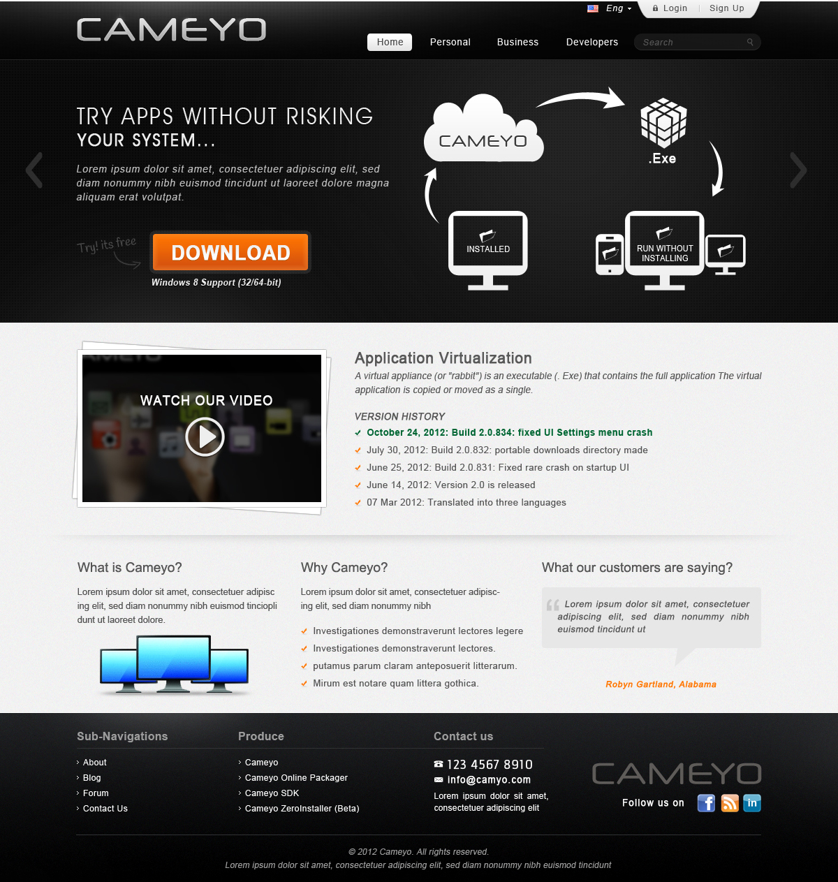 Web Design by gtswebplus for Cameyo | Design #1223907