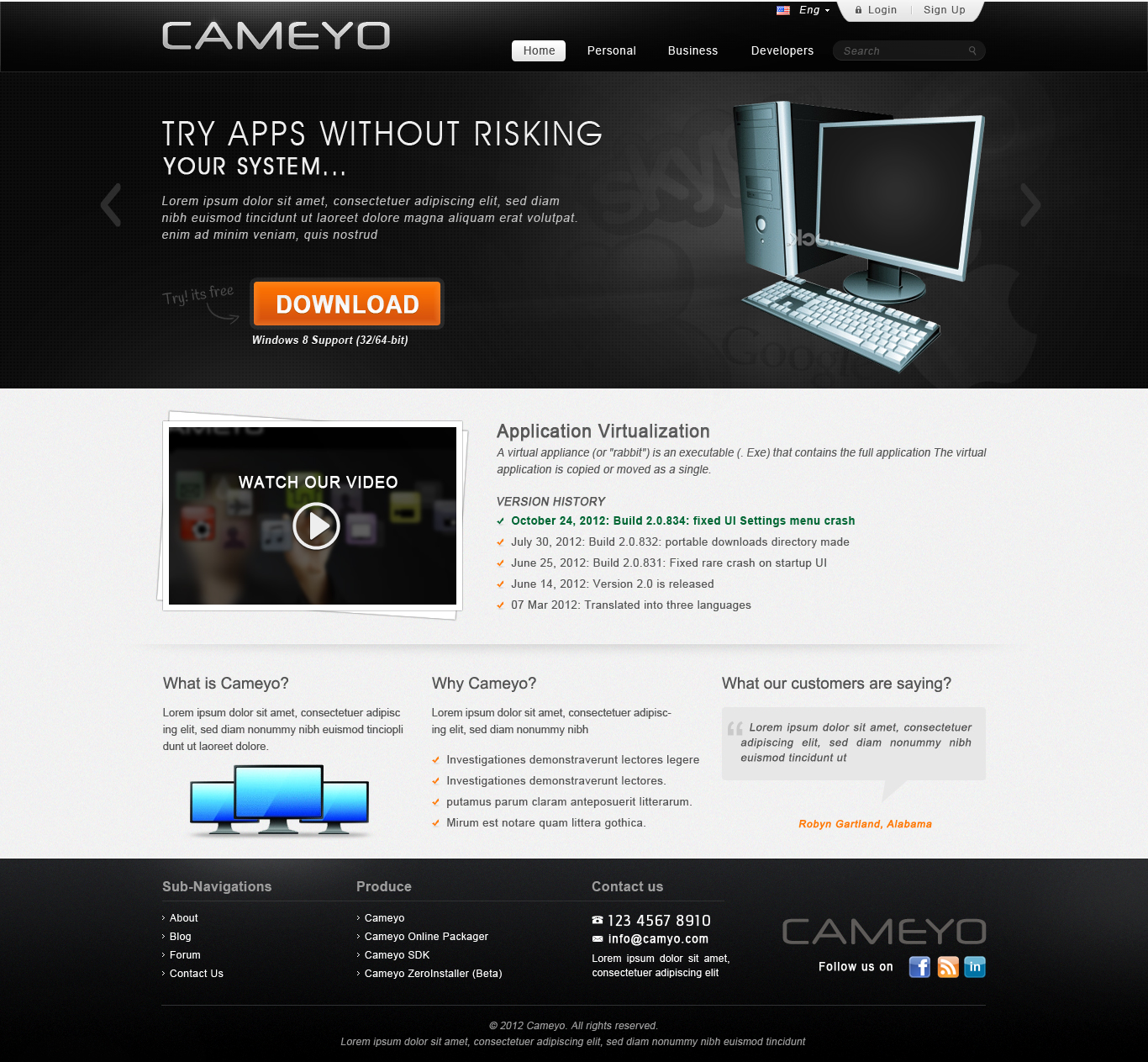 Web Design by gtswebplus for Cameyo | Design #1229057
