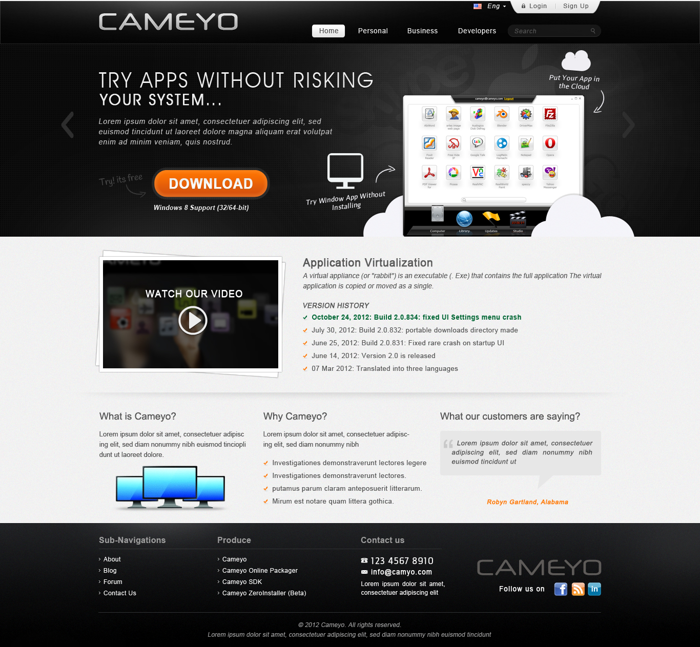 Web Design by gtswebplus for Cameyo | Design #1233923