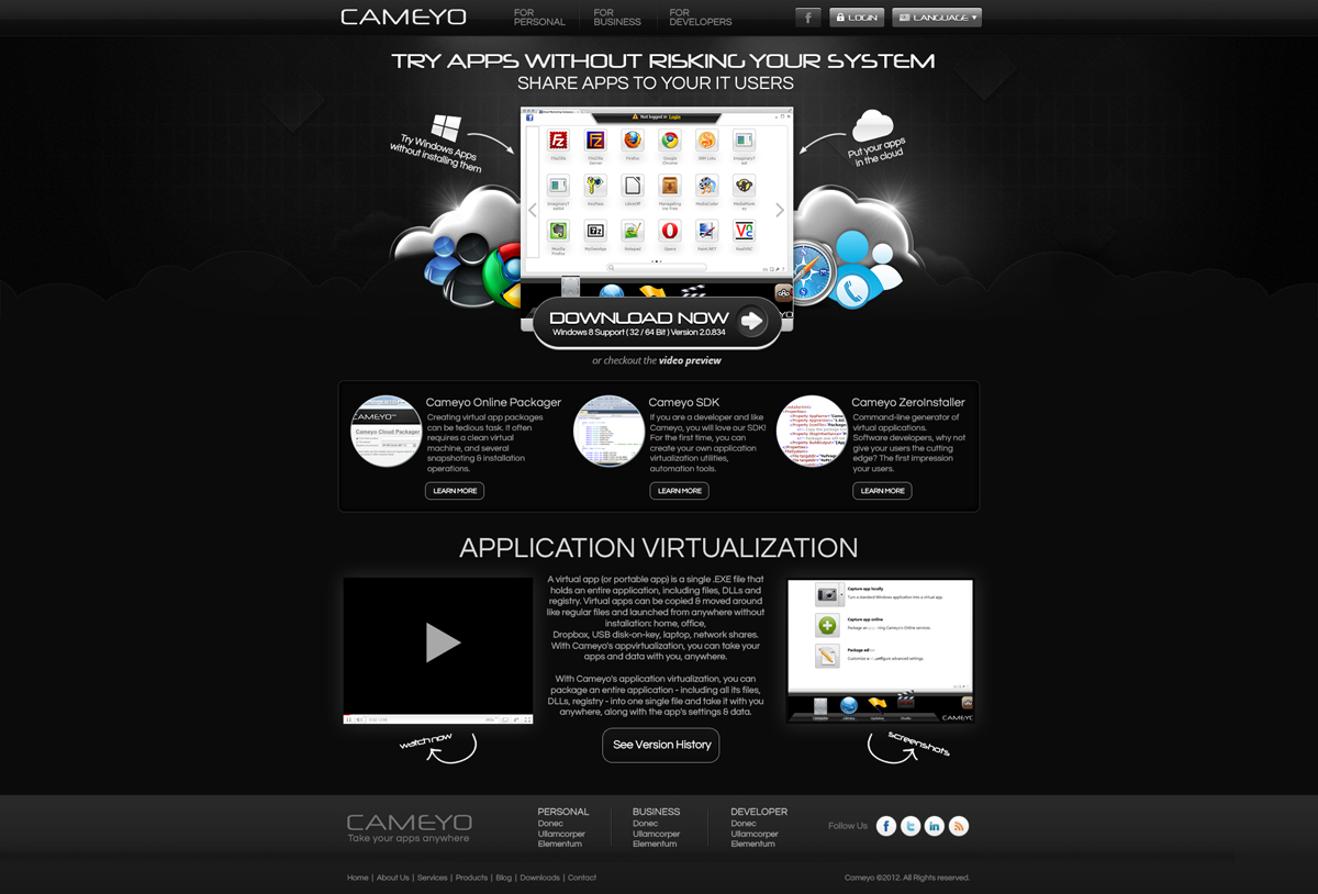 Web Design by Dezine Engine for Cameyo | Design #1230754