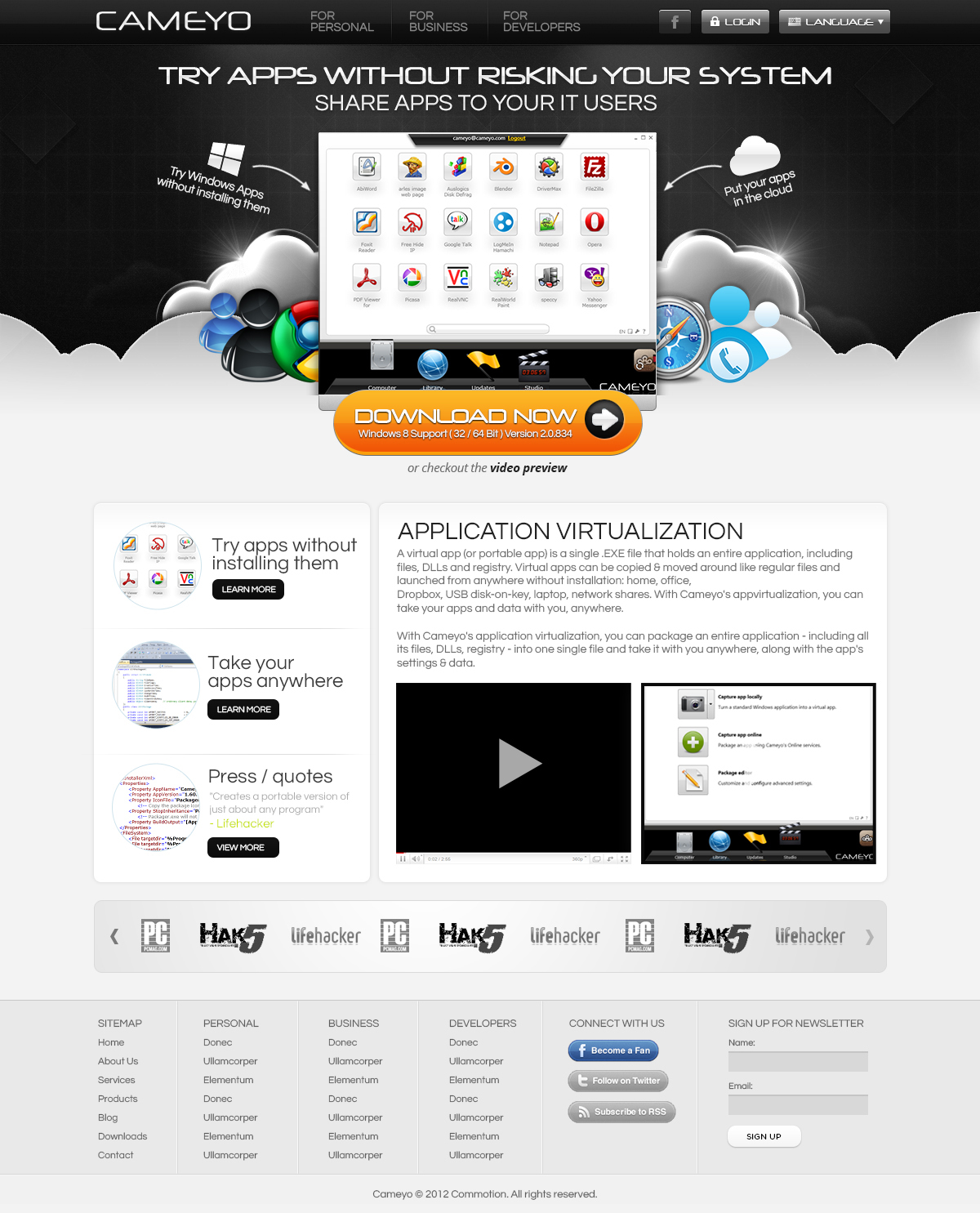 Web Design by Dezine Engine for Cameyo | Design #1238397