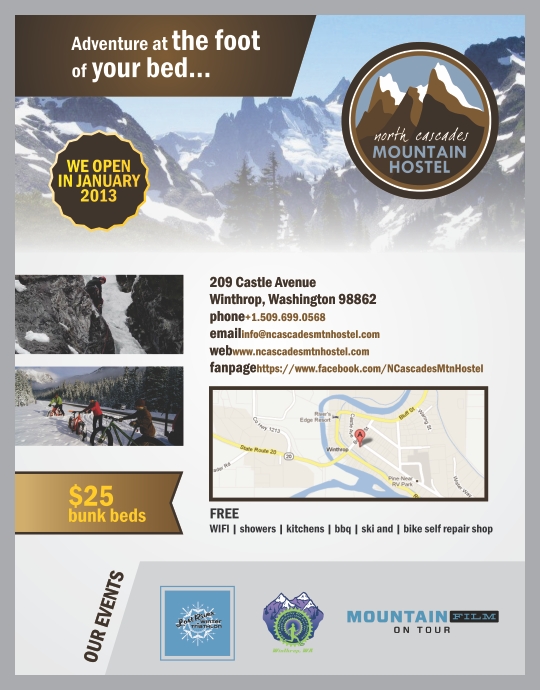 Diseño de Póster por barinix para North Cascades Mountain Hostel | Diseño #1242771