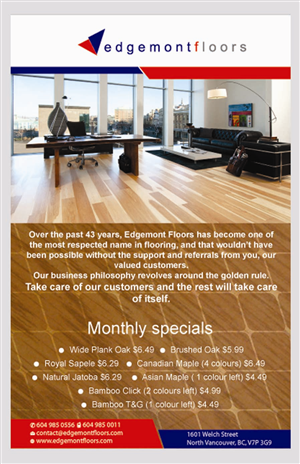 Flyer Design by Sbss for Edgemont Floors | Design: #1217473