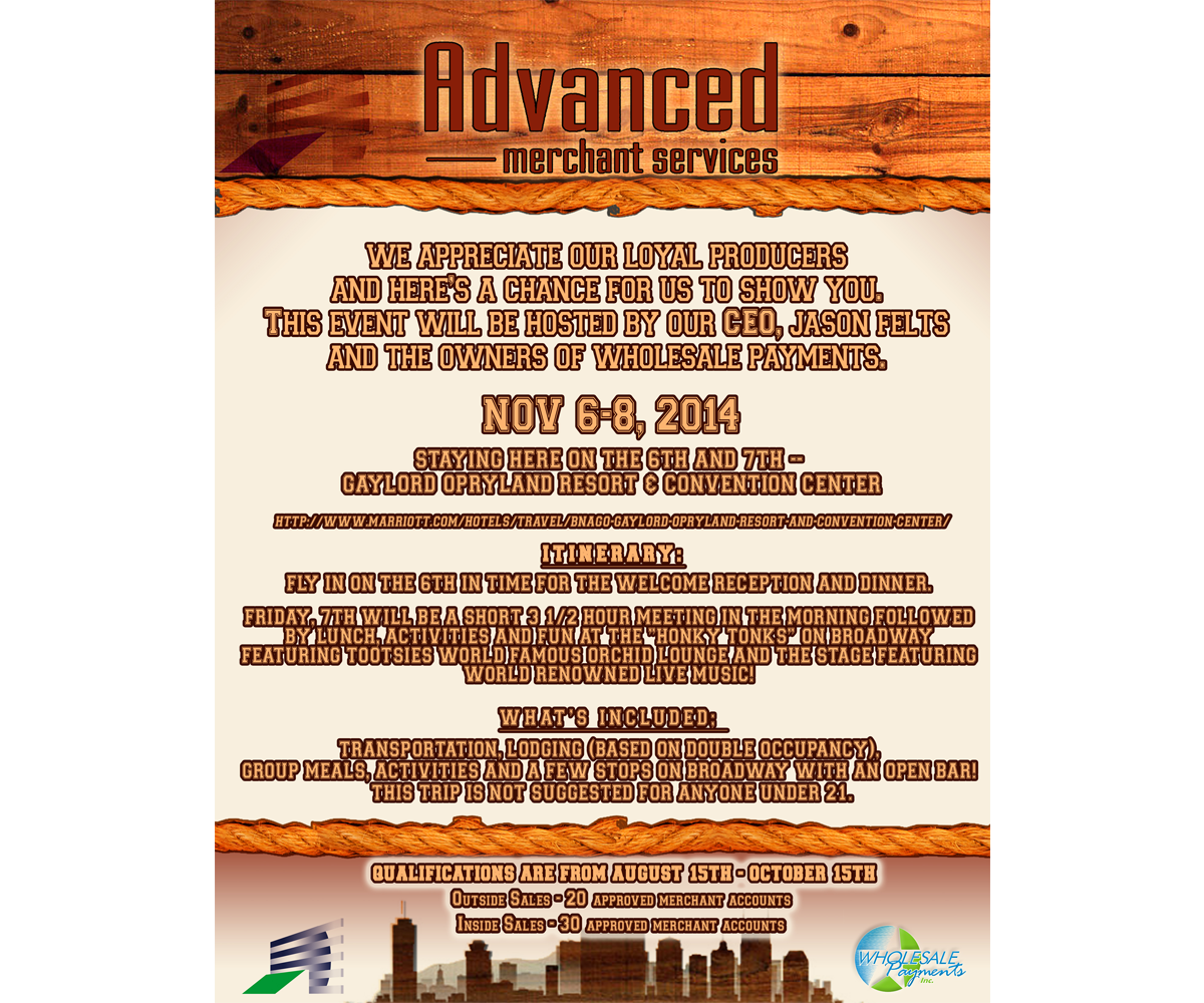 Invitation Design by evyngriffith for Advanced Merchant Services | Design #4286910