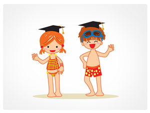 Children Swim School Charactors | Illustration-Design von Vicez