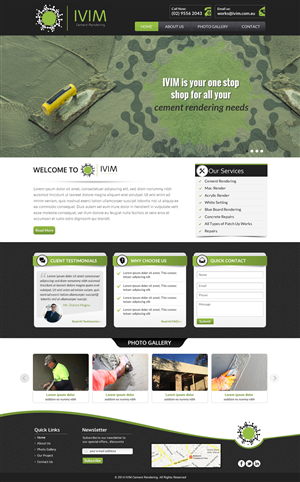 New Web Page Design - Cement Rendering Business | Web Design by Sbss