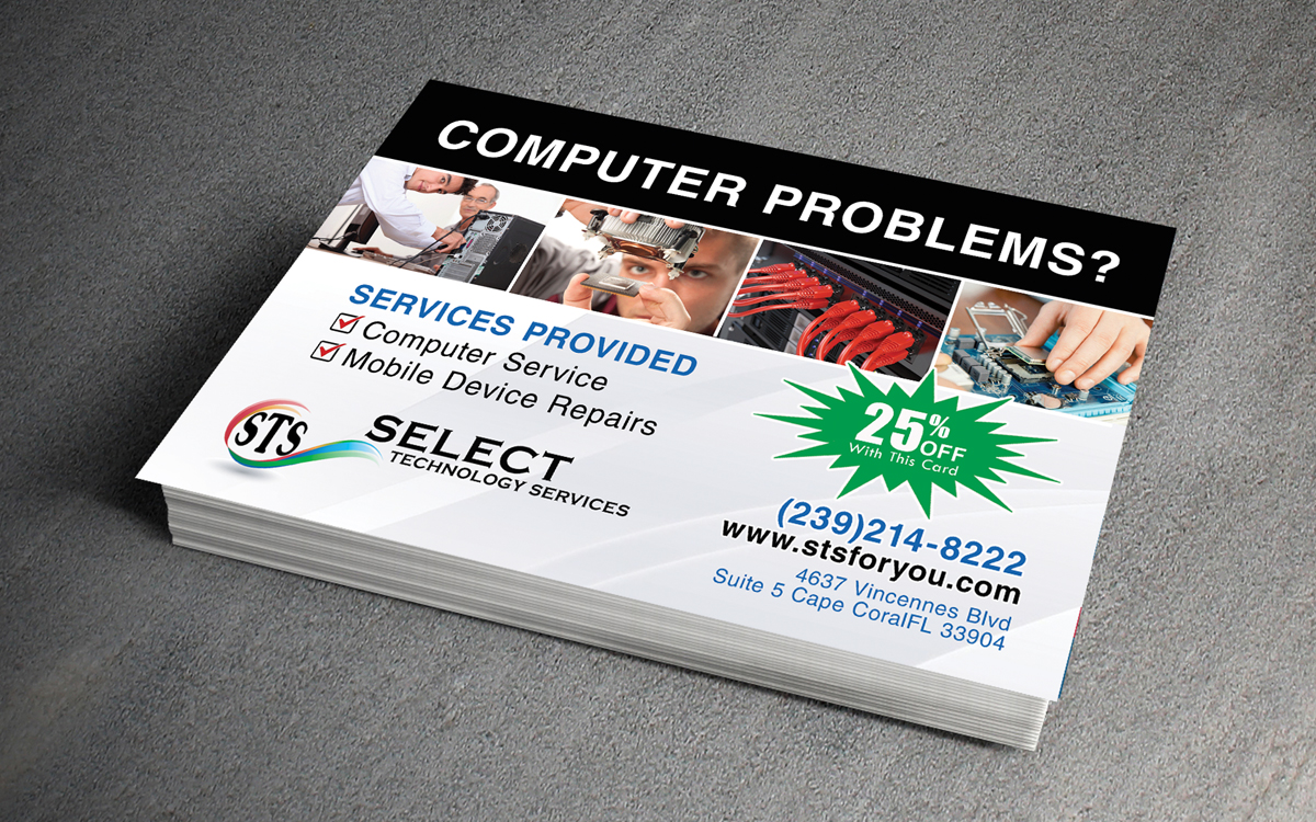 Diseño de Postal por NatPearlDesigns para Select Technology Services LLC | Diseño #4301373
