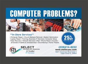 Diseño de Postal por NatPearlDesigns para Select Technology Services LLC | Diseño: #4310636