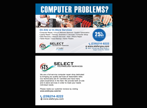 Diseño de Postal por NatPearlDesigns para Select Technology Services LLC | Diseño: #4319649