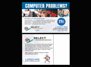 Diseño de Postal por NatPearlDesigns para Select Technology Services LLC | Diseño: #4322237