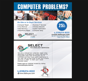 Diseño de Postal por NatPearlDesigns para Select Technology Services LLC | Diseño: #4366153