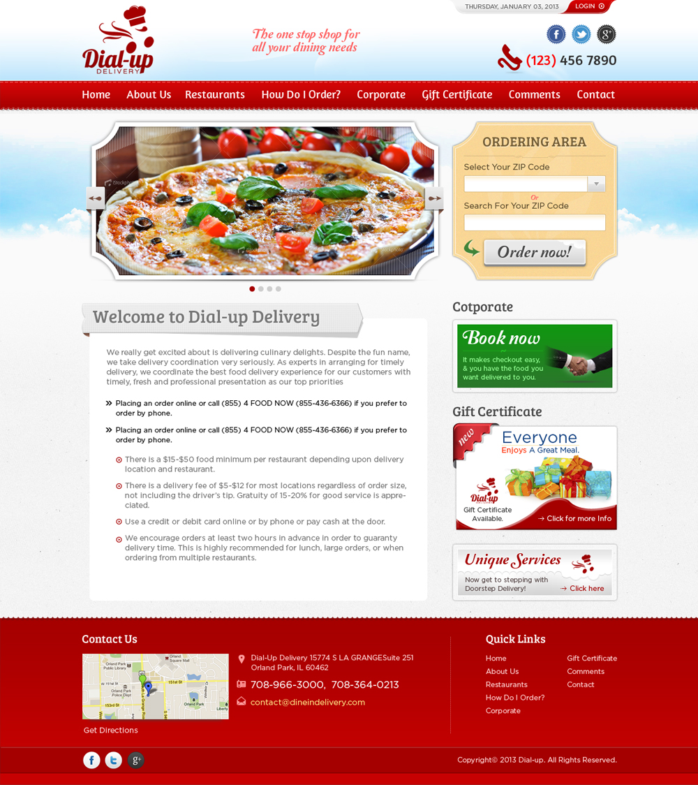 Web Design par Mayank Patel pour Dial-up Delivery | Design #1328277