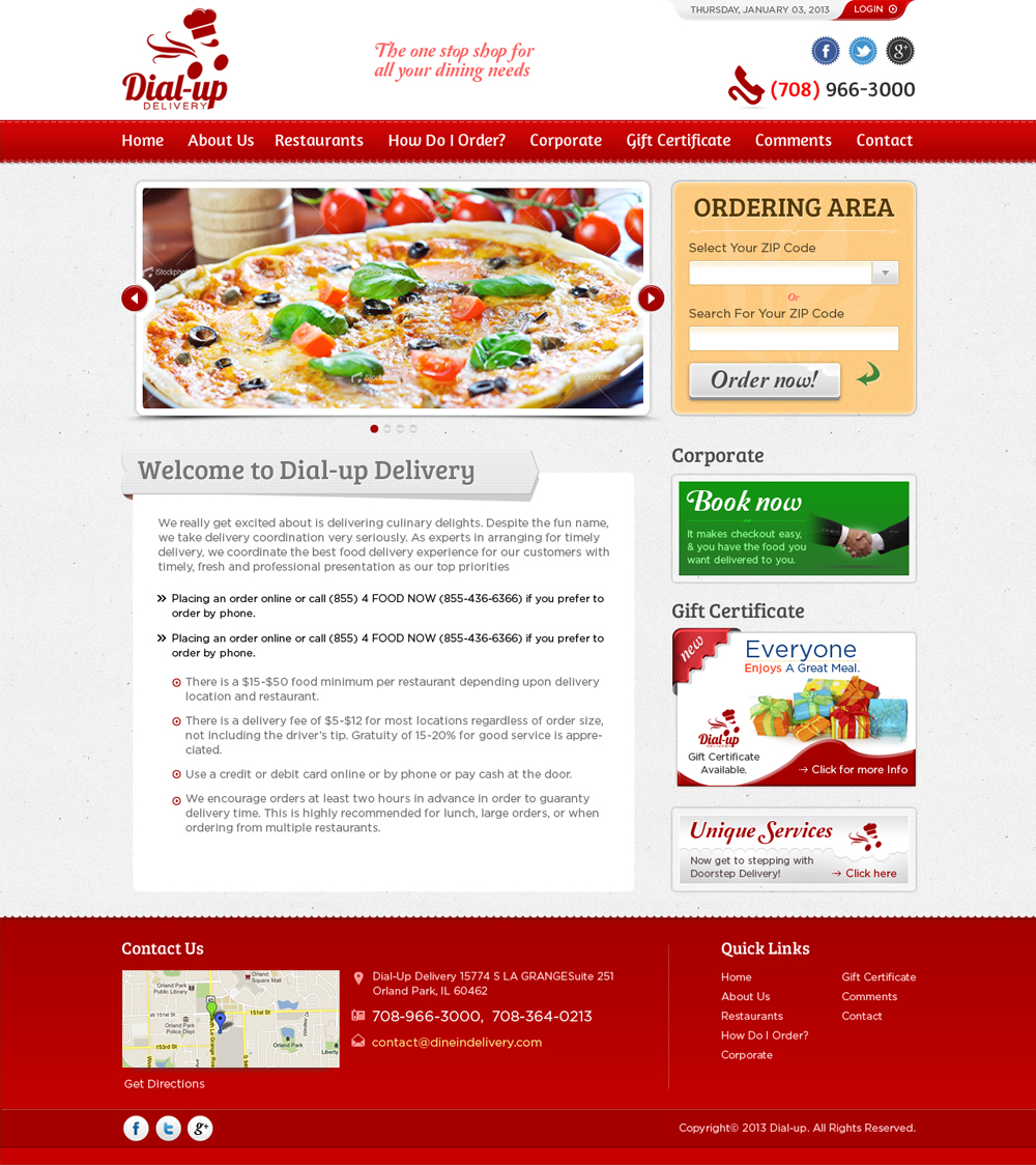 Web Design by Mayank Patel for Dial-up Delivery | Design #1330956