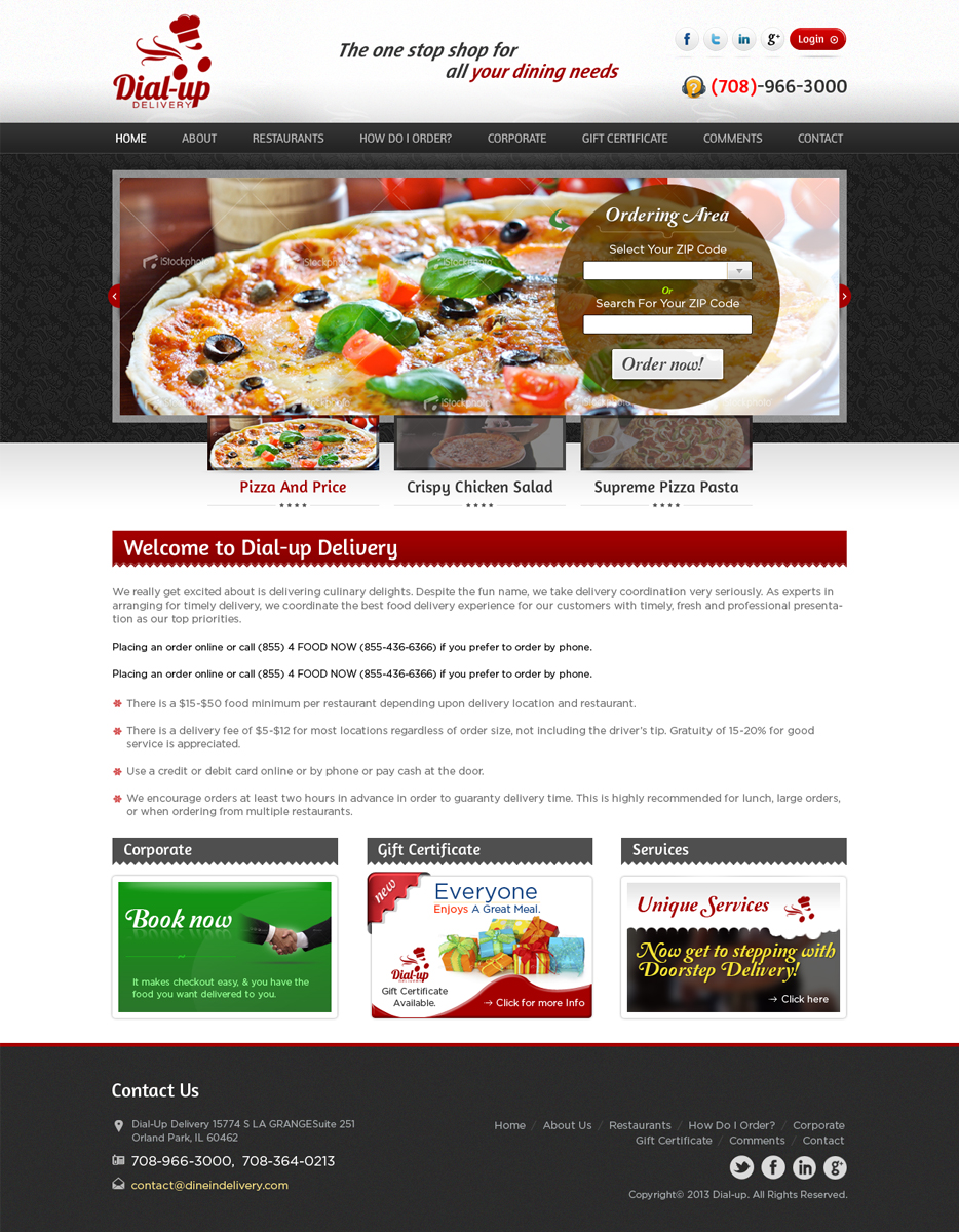 Web Design by Mayank Patel for Dial-up Delivery | Design #1338046
