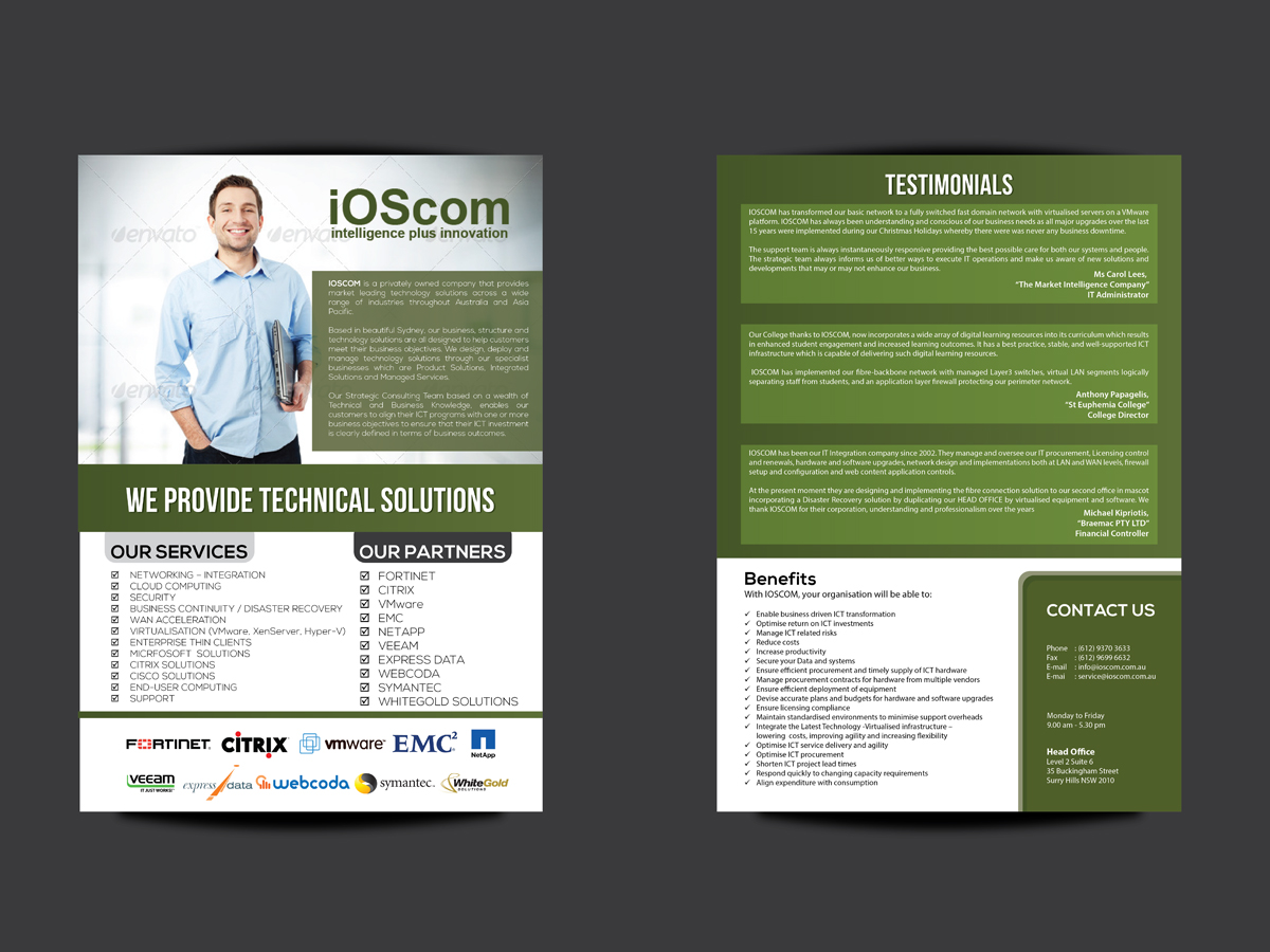 Brochure Design by MoofishDesign for IOSCOM P/L | Design #4320899