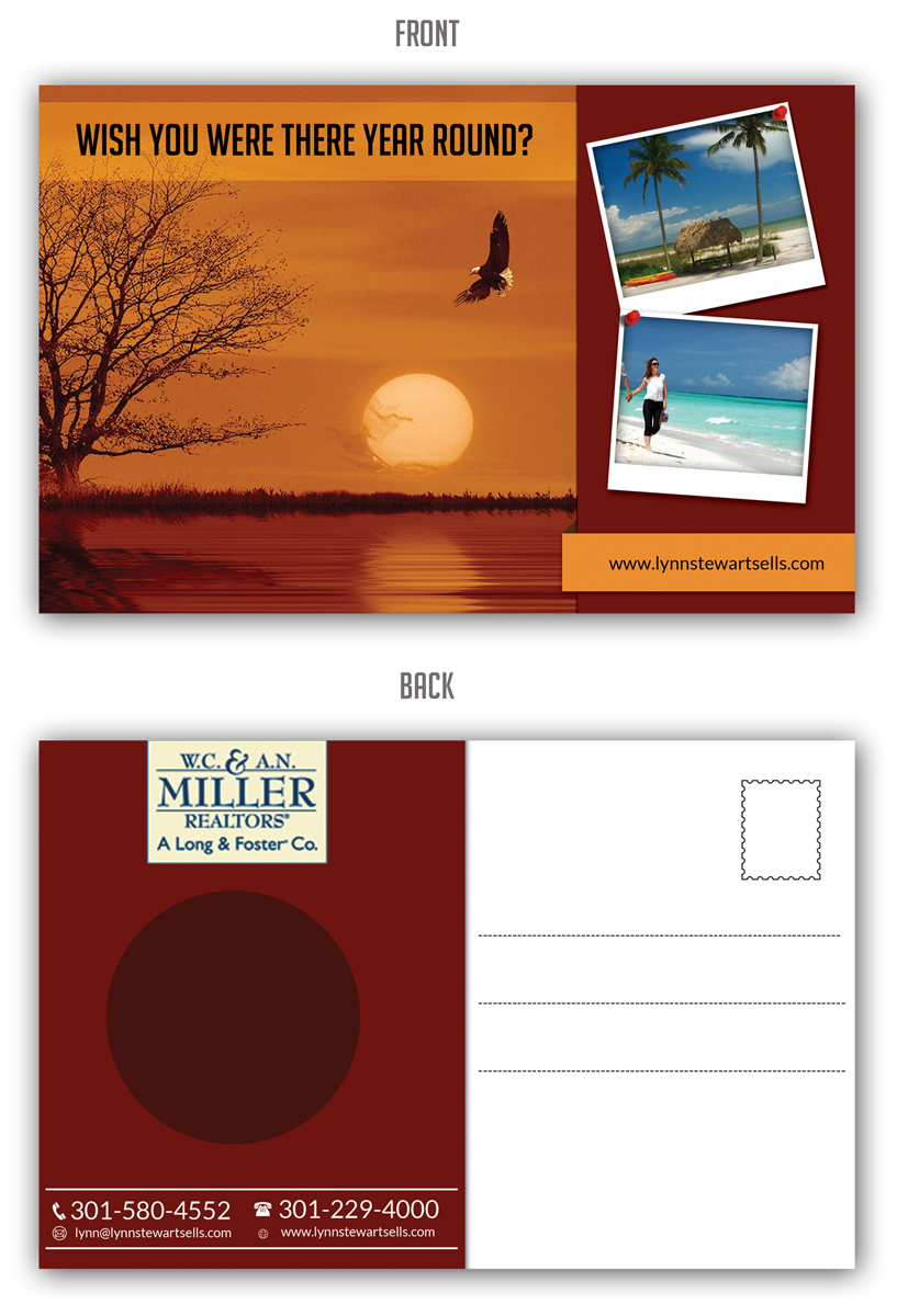 Design de Carte Postale par ESolz Technologies pour W.C. & A.N. Miller, A Long & Foster Co. | Design #4347705