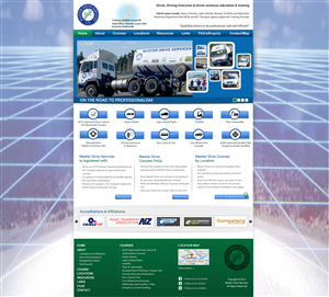 Home page design layout for commercial driving school | Web Design by Sbss