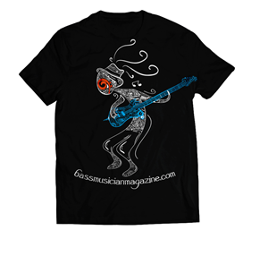 Electric Bass T-Shirt - Kokopelli with a 'Día de los Muertos' feel | T-Shirt-Design von Hartawan®