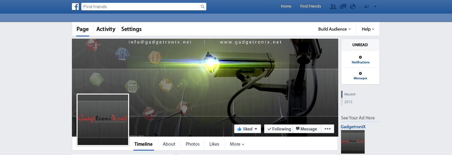 Facebook Design by diyman66 for GadgetroniX | Design #4331543