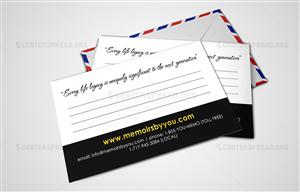 Business Card Design by CENTERSPREAD for Memoirs by You | Design: #4397612