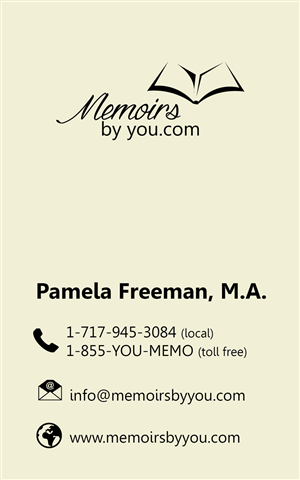 Business Card Design by Mudboots for Memoirs by You | Design: #4389758