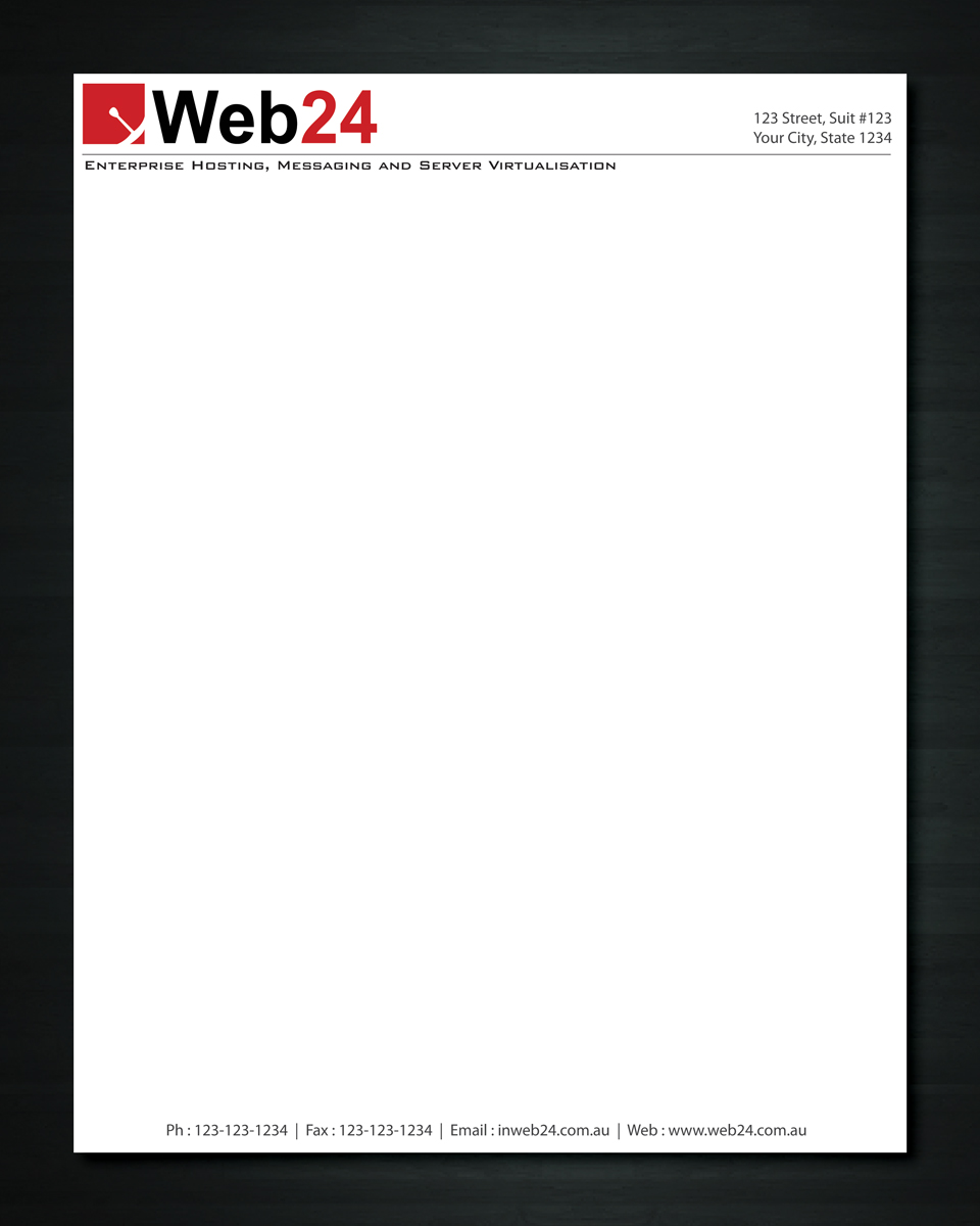 Letterhead Design by Sbss for Web24 Group Pty Ltd | Design #1226499