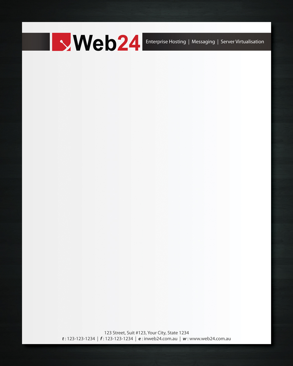 Letterhead Design by Sbss for Web24 Group Pty Ltd | Design #1226506