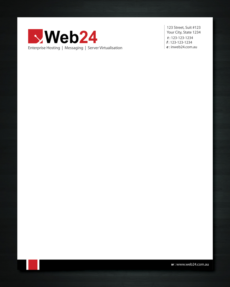 Letterhead Design by Sbss for Web24 Group Pty Ltd | Design #1226510