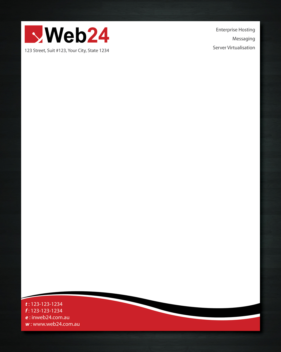 Letterhead Design by Sbss for Web24 Group Pty Ltd | Design #1226511