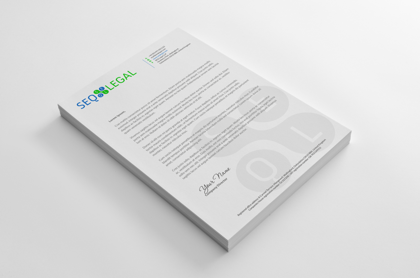 Letterhead Design by HYPdesign for SEQ Legal | Design #1226786