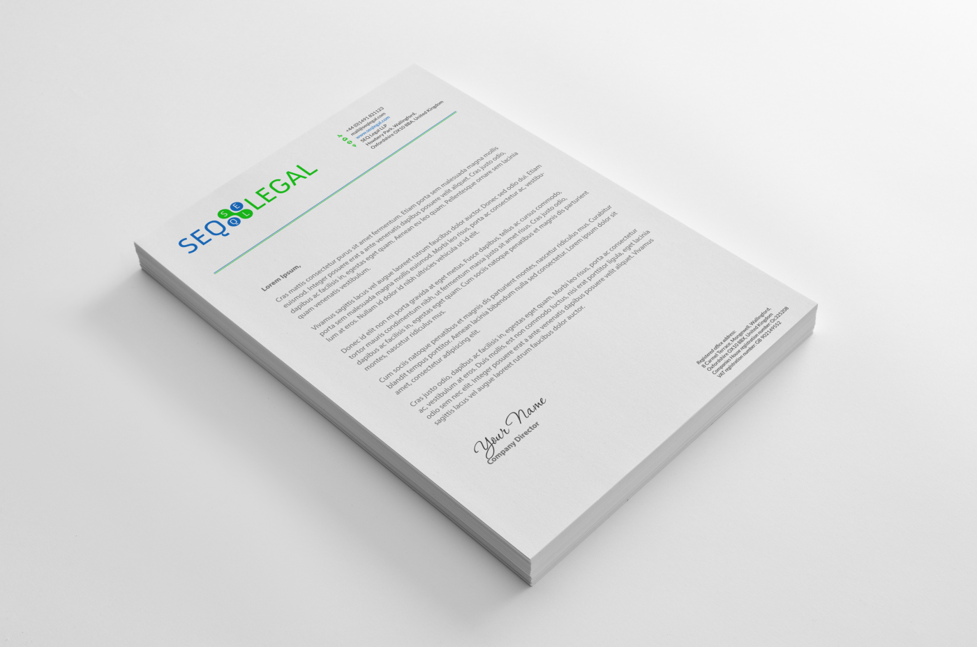 Letterhead Design by HYPdesign for SEQ Legal | Design #1226789