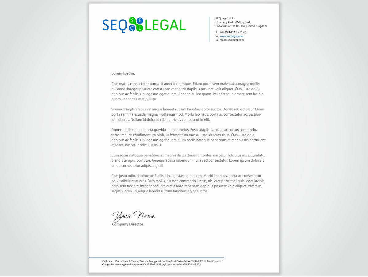 Letterhead Design by HYPdesign for SEQ Legal | Design #1233859