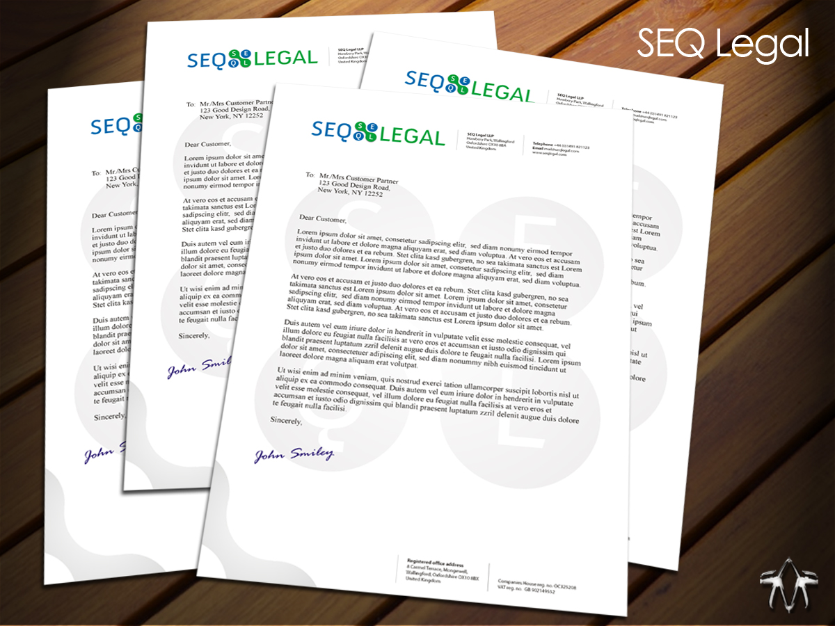 Letterhead Design by sadzip for SEQ Legal | Design #1233377