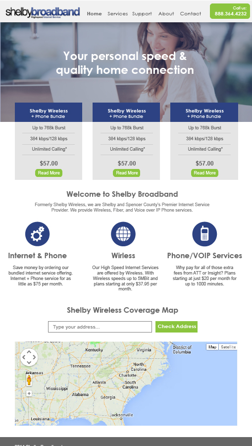 Web-Design von Sigita für Avolutia, LLC dba Shelby Broadband | Design #4326451