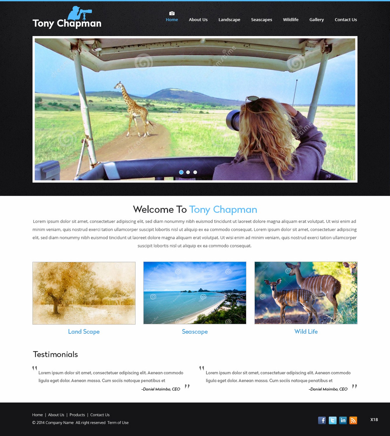 Web-Design von pb für Tony Chapman Photographer | Design #4324362