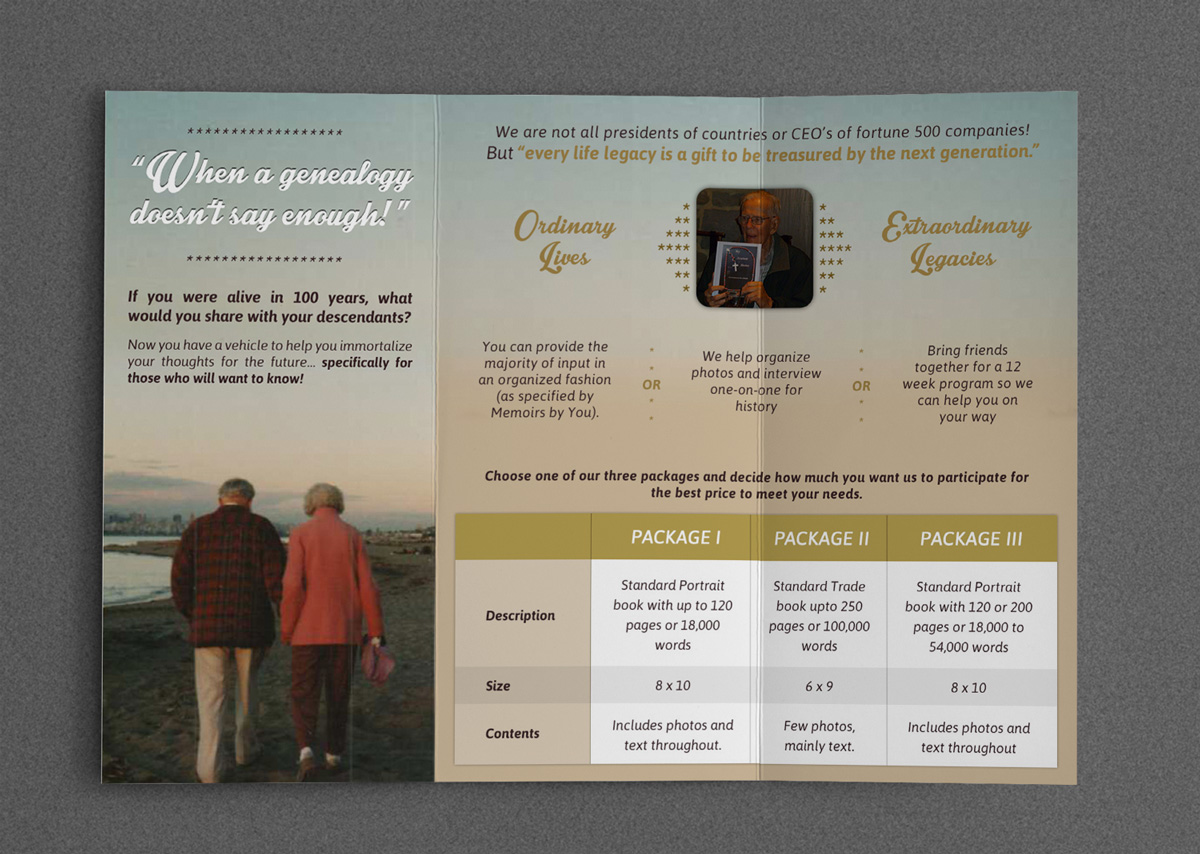 Brochure Design by Deip designs for Memoirs by You | Design #4531859