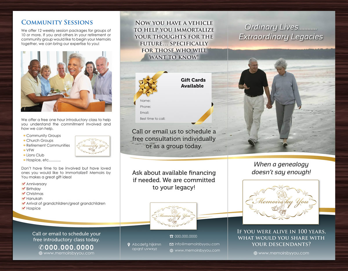 Brochure Design by Sbss for Memoirs by You | Design #4472915