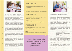 Design de Brochure par Mudboots pour Memoirs by You | Design : #4482394