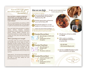 Design de Brochure par Designermilk pour Memoirs by You | Design : #4529598