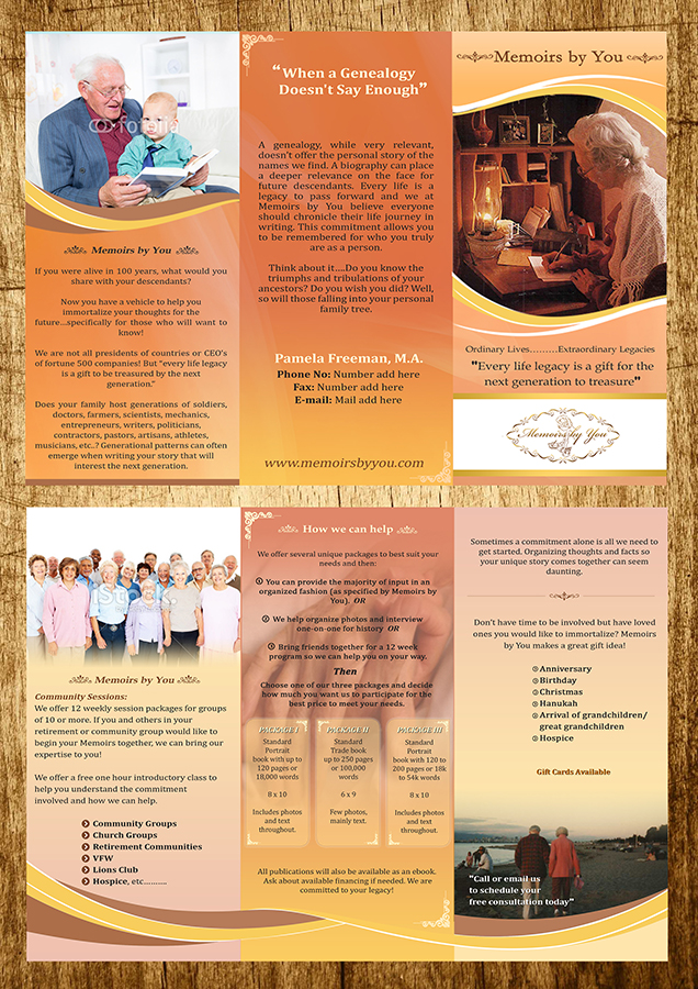 Design de Brochure par SD Web Creation pour Memoirs by You | Design : #4596783