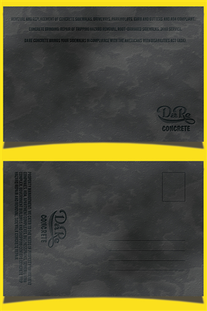 Da Re Concrete Post Card Design Project | Card Design by z a n a